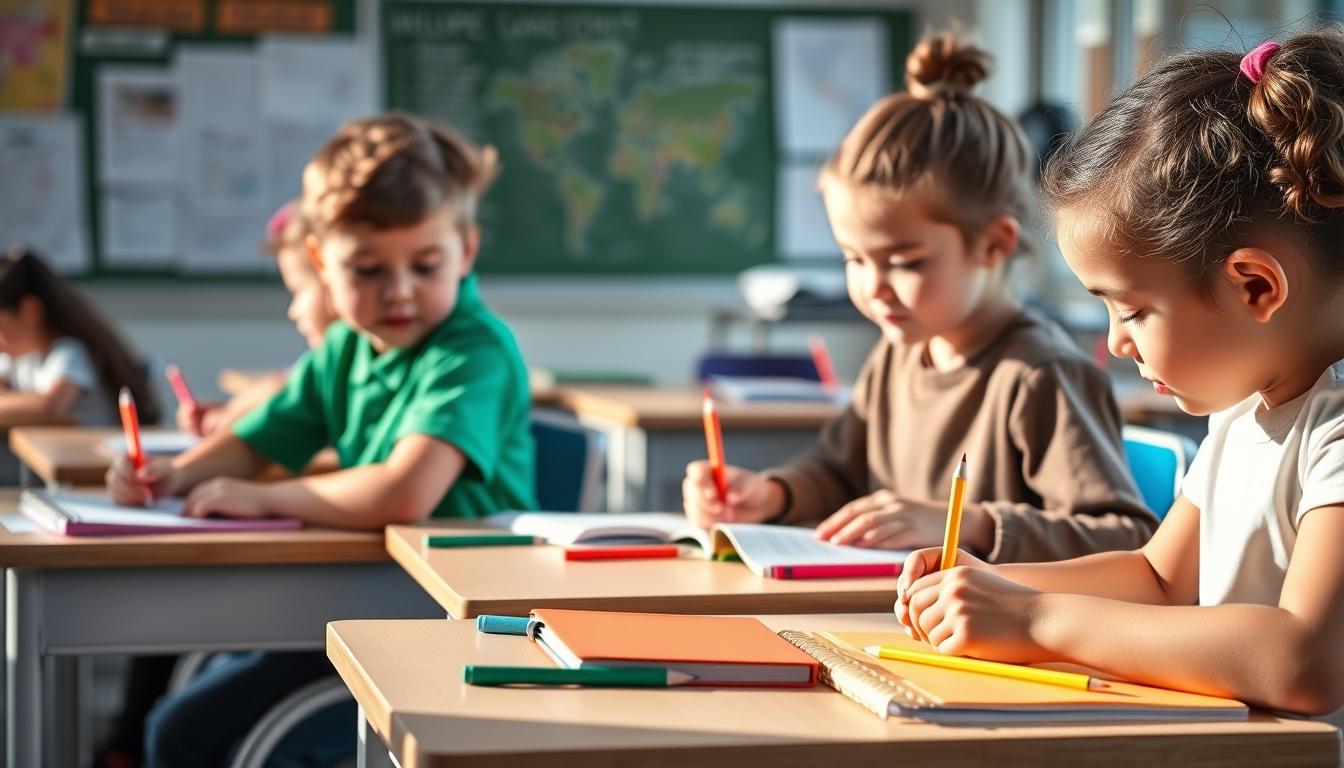 Student using learning strategies while studying